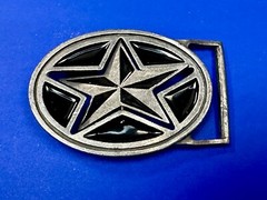 Moving Reversible Star (Red or Black) Belt Buckle by Heavy Metal Manufacturing