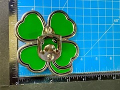 Lucky Four Leaf Clover Enameled Shamrock Large Belt Buckle with Bottle Opener