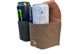 Pair Leather Drinks Holster Belt Beer Can Holder Festival Travel Hands Free