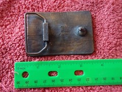 Vintage Belt Buckle Brass Car Transport truck Transporter Rectangular