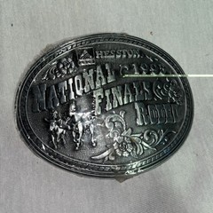 National Rodeo Finals Steer Wrestling Hesston 1995 Belt Buckle Western Cowboy