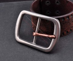38mm Western Retro Solid Stainless Steel Leathercraft Heel Bar Jeans Belt Buckle