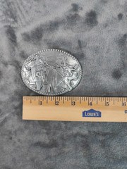 Cowboy Western Cattle Drive Longhorn Steer Zee Series Belt Buckle