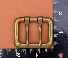 Men Retro Brass Double Tongue Pin Prong DIY Metal Belt Buckle Fits 40MM Straps
