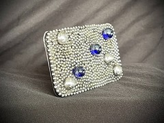 “Galaxy” Industrial Gothic Blue Stone Belt Buckle OOAK Darren McNeese
