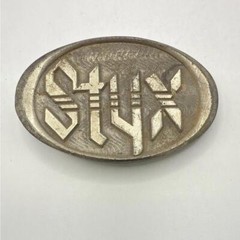 Vintage A&M Records & Tapes Styx Rock Band Silver Tone Belt Buckle Collectible