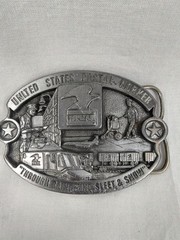 Vintage CJ Inc Belt Buckle Mens One Size Silver USPS Postal Worker Western 1988