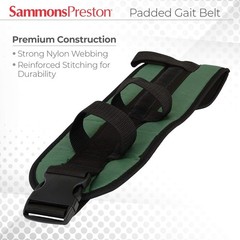 Sammons Preston Padded Gait Belt with Handles, 5.5&Prime; Wide Large – Black, Grey