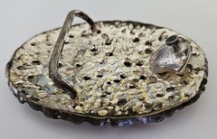Vintage 1970s Brutalist Belt Buckle Abstract Cast Lava Nugget Coral Gold Tone