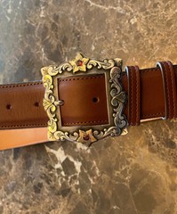 LARGE James Reid artist MVR Sterling Silver .925 18k Gold Ruby Belt buckle set✅