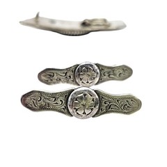 Western Belt Buckle Dendritic Agate Cabochon Silver Engraved Accents Side Pieces