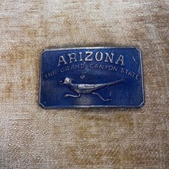Vtg Arizona Grand Canyon state boho western indie belt buckle bronze color