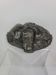 Great American Buckle Co. Pewter 1992 VTG Eagle Indian Buffalo Horse ENAMEL (A1)