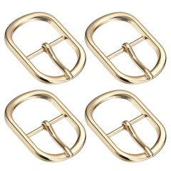 4Pcs 0.94&Prime; Single Prong Belt Buckle Oval Center Bar Buckles for Belt, Gold
