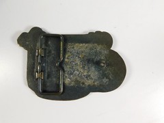 VINTAGE BRASS BLUEGRASS MUSIC BELT BUCKLE BANJO GUITAR FIDDLE