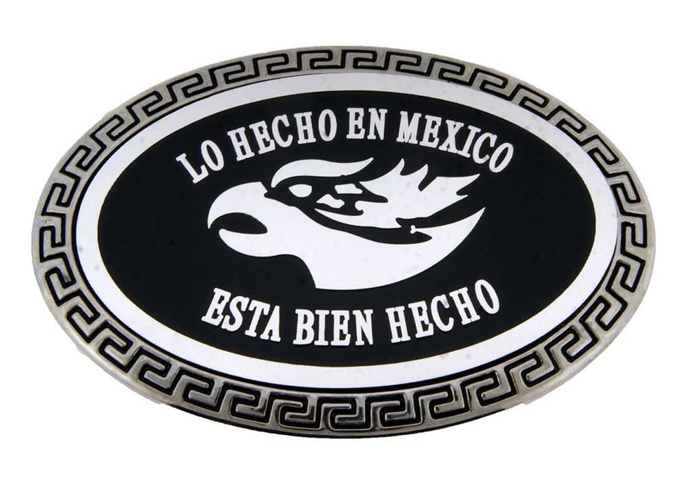 Hecho en Mexico Bottle Opener Belt Buckle Mexican Men Women Western Silver Metal