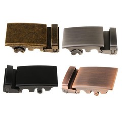 Ratchet Men Alloy Belt Buckle Replacement, Rectangular Automatic Slide Buckle