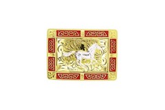 Western Buckle Gold Silver Red Black Horse Cowboy Buckle 2 » Hebillas Vaqueras