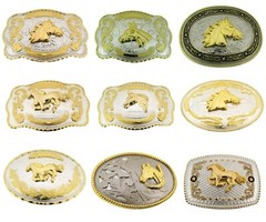 Horse Head Belt Buckle Western Rodeo Costume Horseshoes New Men Women Cowboy Big