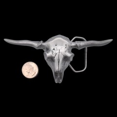 Longhorn Bull Skull 3D Belt Buckle