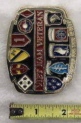 Vietnam Veteran Belt Buckle Airborne Divisions, Made in USA, 3.25&Prime; x 2.5&Prime;