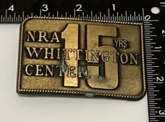 NRA WHITTINGTON CENTER 15 YEARS, BELT BUCKLE VINTAGE, EXCELLENT CONDITION!
