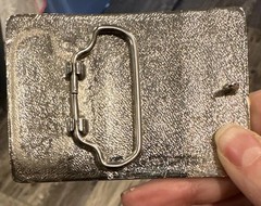 VTG Designer Western Cowboy Belt Buckle Unisex Silver Tone Rectangular Steer
