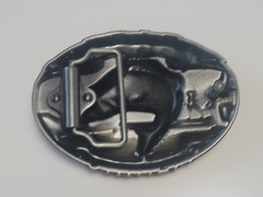 Silver Finish Fisher Belt Buckle Western Fisher Belt Buckle – Bass Fishing