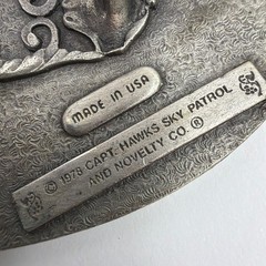 1978 Capt Hawks Sky Patrol I’d Rather Be Fishing Belt Buckle 3.5&Prime; USA