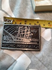The Charles W. Morgan U.S. 8 cents Historic Preservation Belt Buckle Pure Pewter