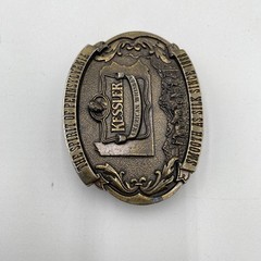 Vintage Belt Buckle Kessler American Whiskey Smooth As Silk 1993 Brass Tone USA