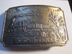 VINTAGE WELLS FARGO AND COMPANY UNION PACIFIC RAILROAD BELT BUCKLE – GW-14