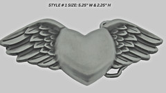 Heart Shaped Belt Buckle Wild at Heart Gray Brushed Vintage Metal Men Women New