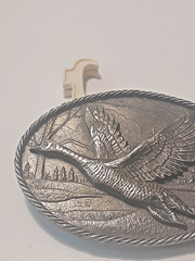 Flying Goose Western Belt Buckle Brass Great American Buckle Co Chicago 1980