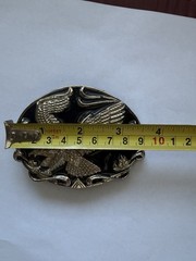Metal Black And Silver Toned Eagle Belt Buckle