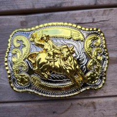 BULL RIDE RODEO ANIMAL MEDIUM LONG RODEO COWBOY WESTERN SHINE BELT BUCKLE