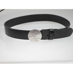 Round Graphic Belt Buckle, Modern Pattern, Stylish Accessory