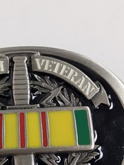 Vintage 1996 Vietnam Veteran Belt Buckle GAP 4360 Service Ribbon Pewter USA