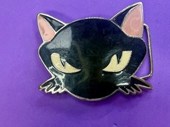 Black Kitty Cat Cartoon Anime Novelty Gift Enamel Belt Buckle