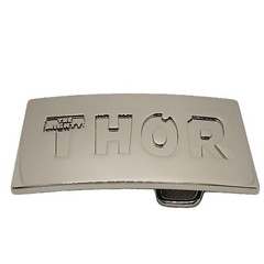 The Mighty THOR Solid Metal Men&rsquo;s Belt Buckle Silver Shiny Chrome Marvel 2011