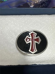 Vintage Kerusso Gothic Black and Red Cross Belt Buckle