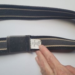 The North Face Canvas Belt Silver Buckle Striped Black Tan Accessories