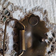 Bergamot Brass Works Vintage Native American Warrior Brass Belt Buckle J-60 1.5&Prime;