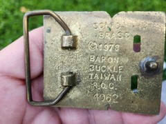VINTAGE BELT BUCKLE~BILL~NAME~SOLID BRASS~BARON 1978 TAIWAN 2-3/8 x 2&Prime;