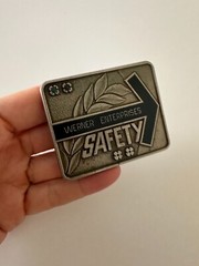 Werner Enterprises Safety Award belt buckle Emerald Sapphire Gemstones AS IS