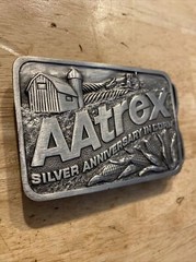 AAtrex Vintage Belt Buckle Seed Corn Farm Rodeo Farmer Collector Patina Rancher