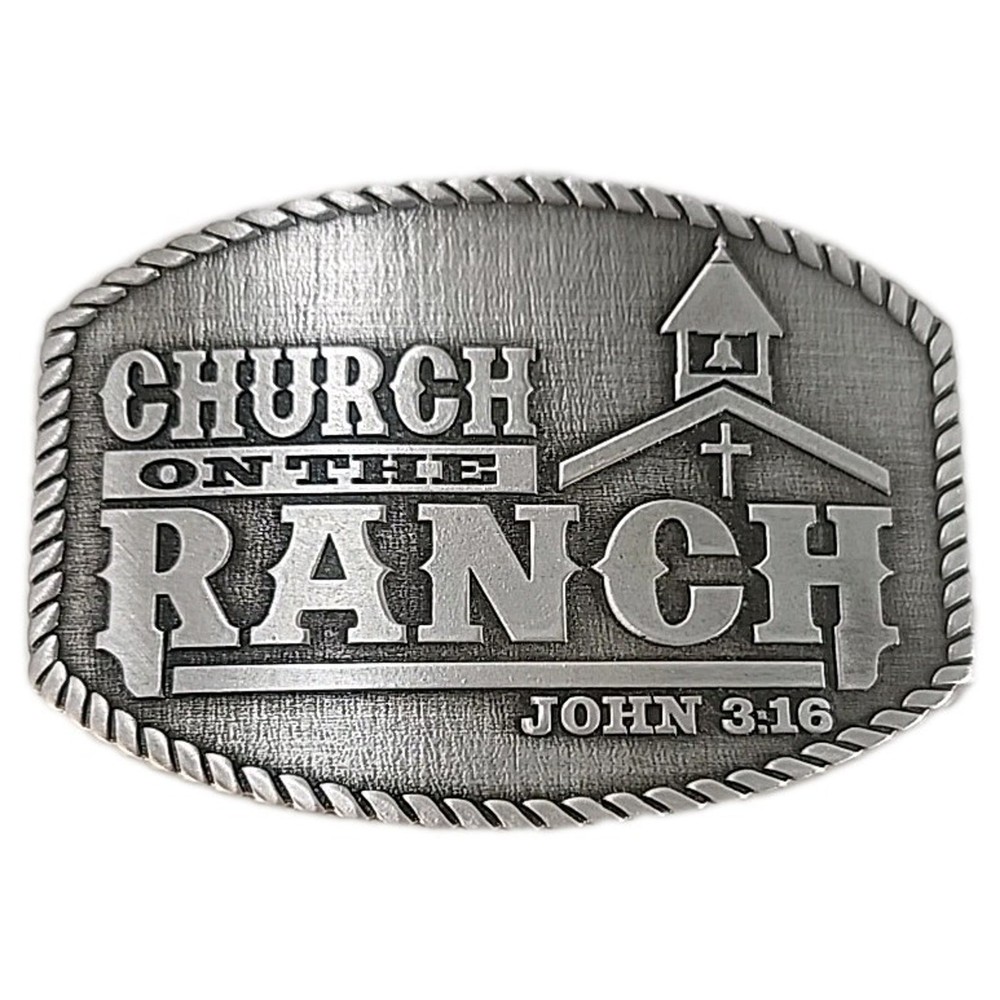 Custom Belt Buckle – « Church on the Ranch – John 3:16 » [118]
