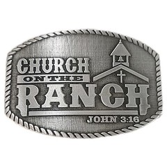 Custom Belt Buckle – « Church on the Ranch – John 3:16 » [118]