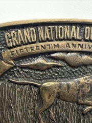 1981 GRAND NATIONAL QUAIL CLUB ENID OKLAHOMA BIRD DOG HUNTER BELT BUCKLE 15 ANV.