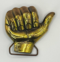 Vintage 1979 Bergamot Brass Works Fist Hand Belt Buckle Limited Edition USA